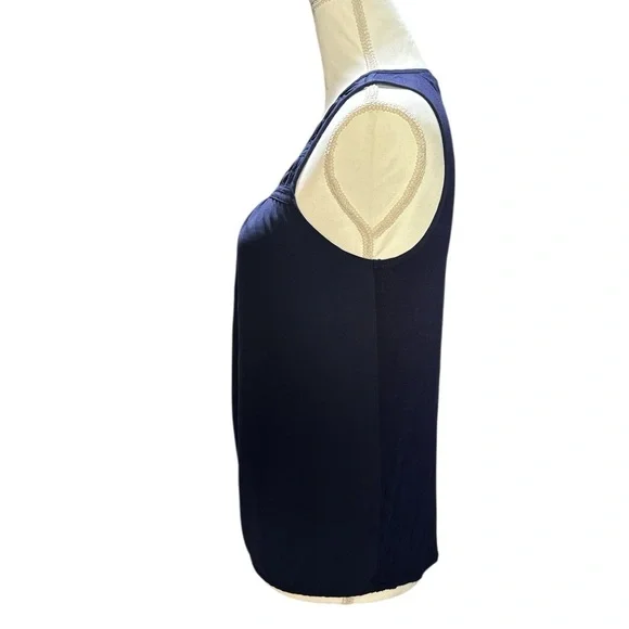 Elle Navy Sleeveless Women's Top - Picture 2 of 7